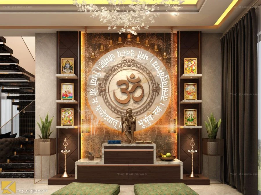 wooden temple design for home
