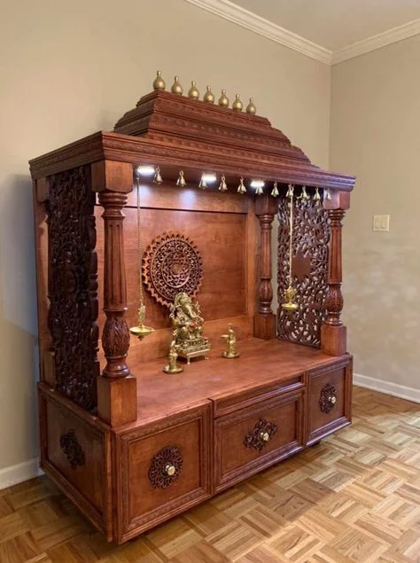 wooden temple design for home