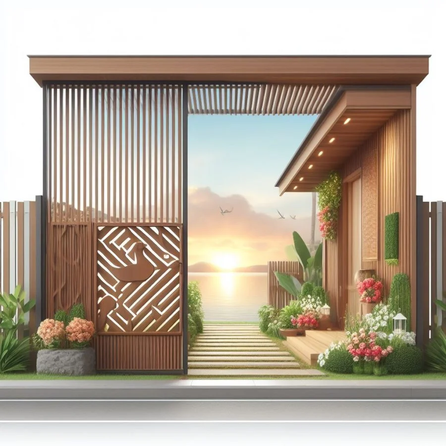 Modern Wooden Gate Design for Garden 