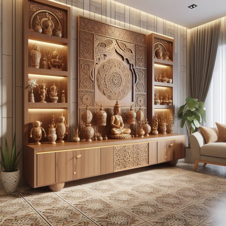 50+ Amazing Living Room Design Ideas  Pooja Design for Living Room