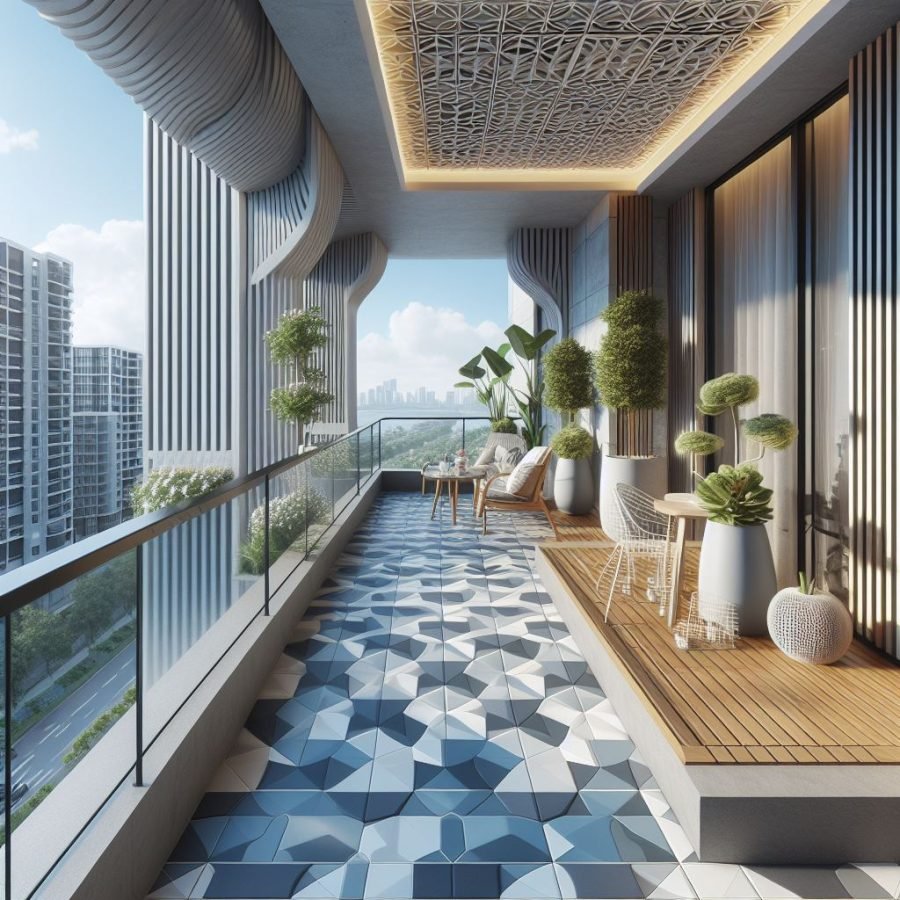 50+ Amazing Balcony Designs: Elevating Your Outdoor Space Balcony Cut Tiles Design