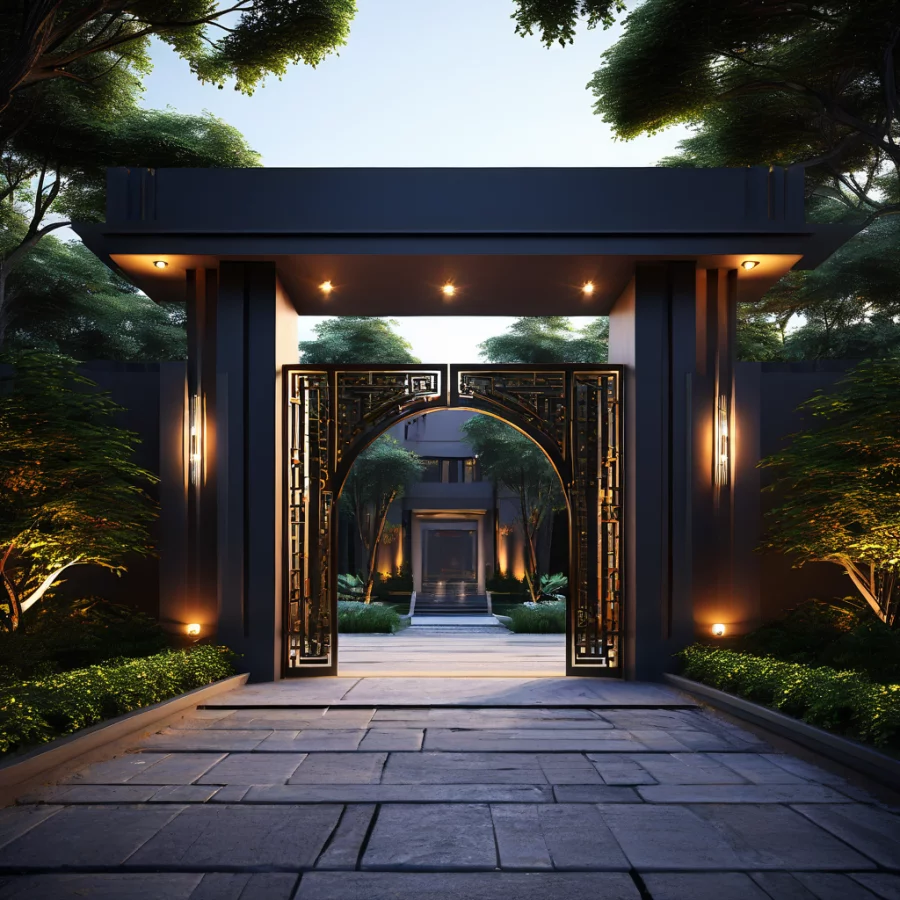 Modern House Main Gate Light Design